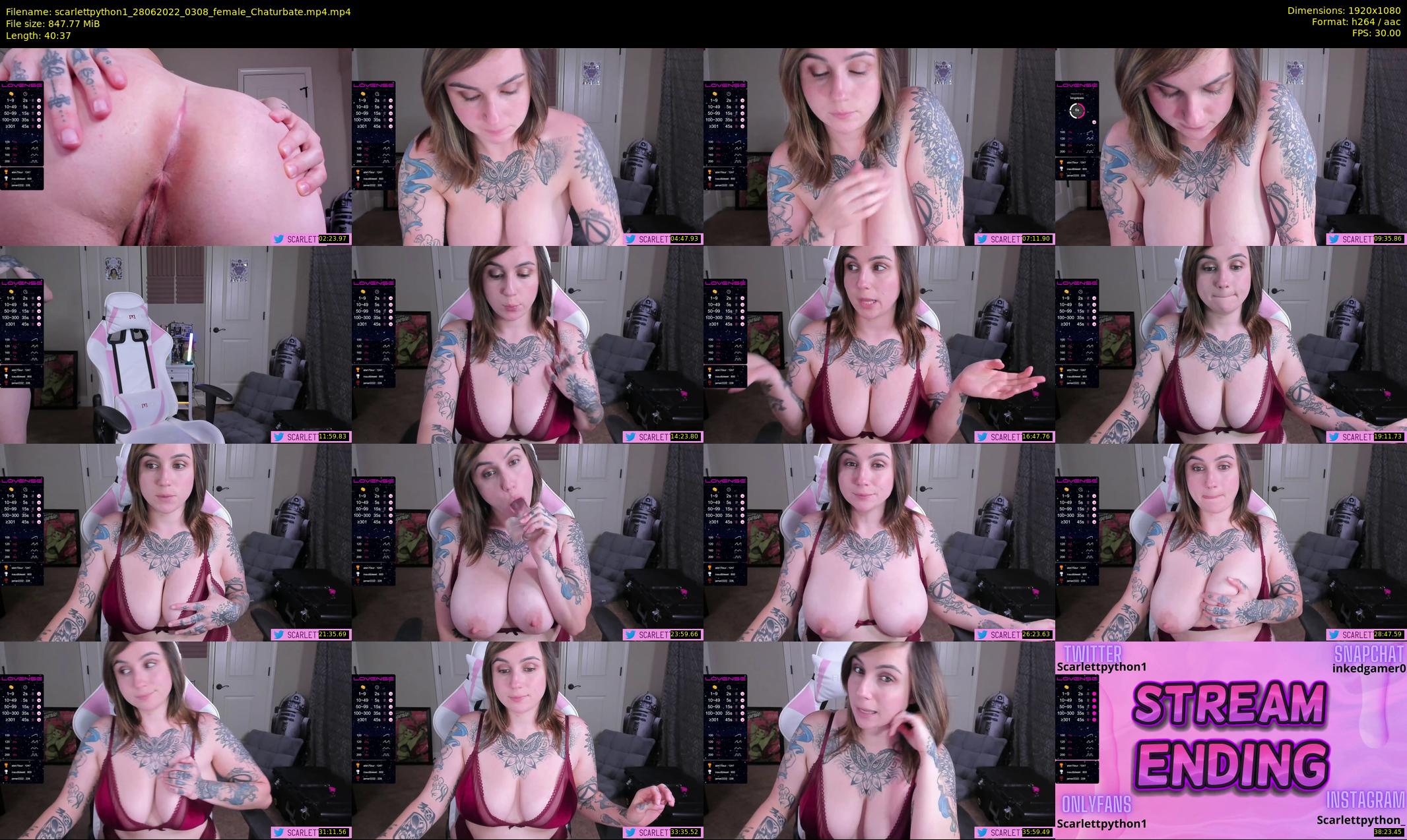 scarlettpython1 — 41 minute Chaturbate Female cam show, Jun 27, 2022