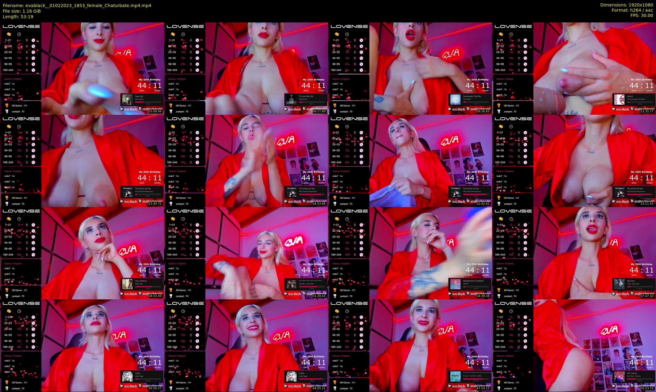 evablack_ — 54 minute Chaturbate Female cam show, Feb 1, 2023