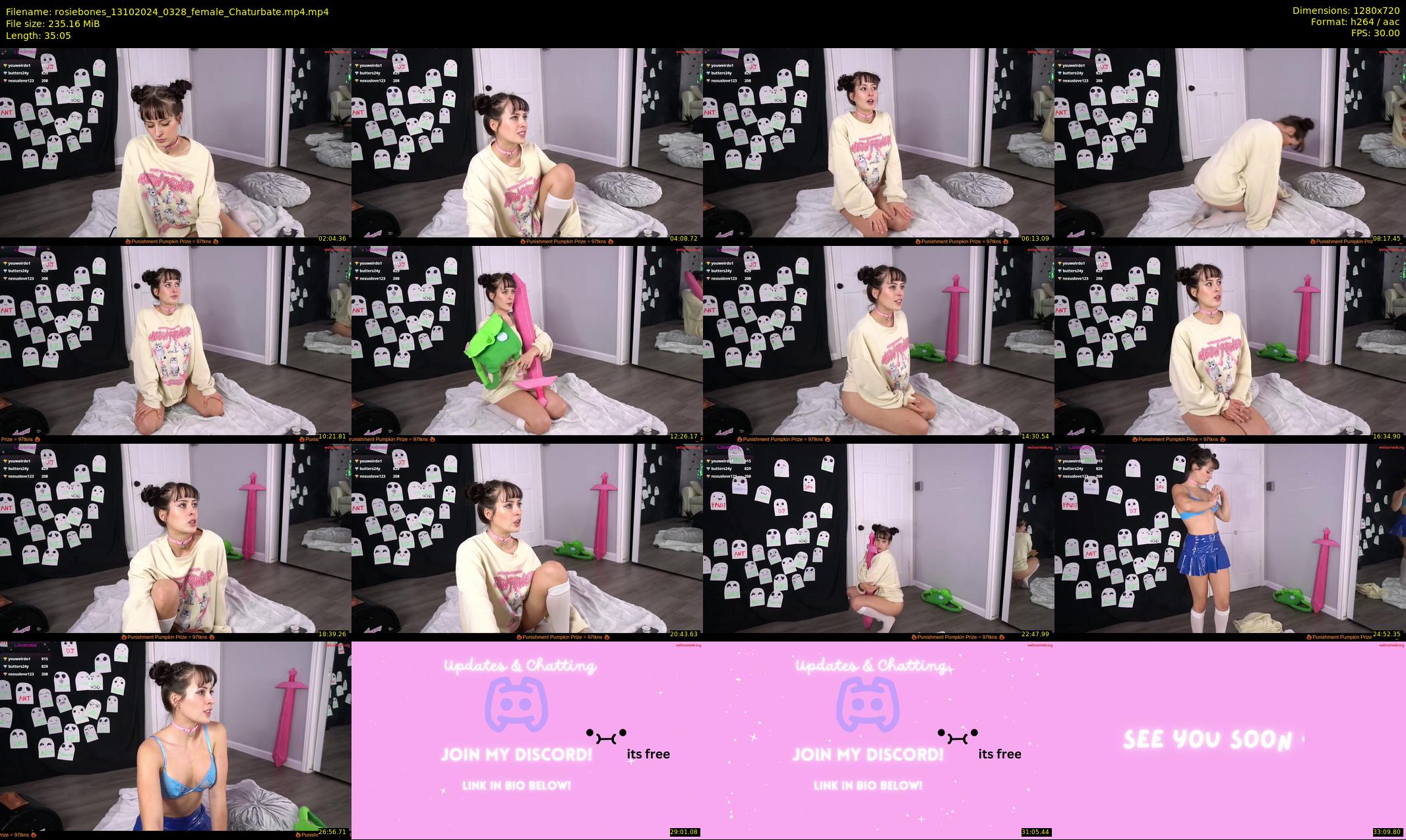 rosiebones — Chaturbate Female cam show, Oct 12, 2024