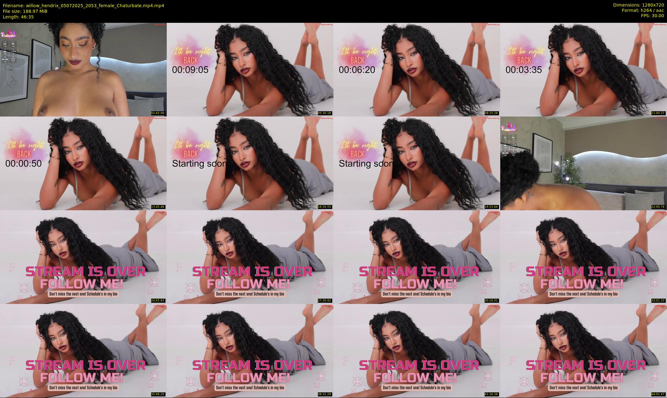 willow_hendrix — Chaturbate Female cam show, Jul 5, 2025