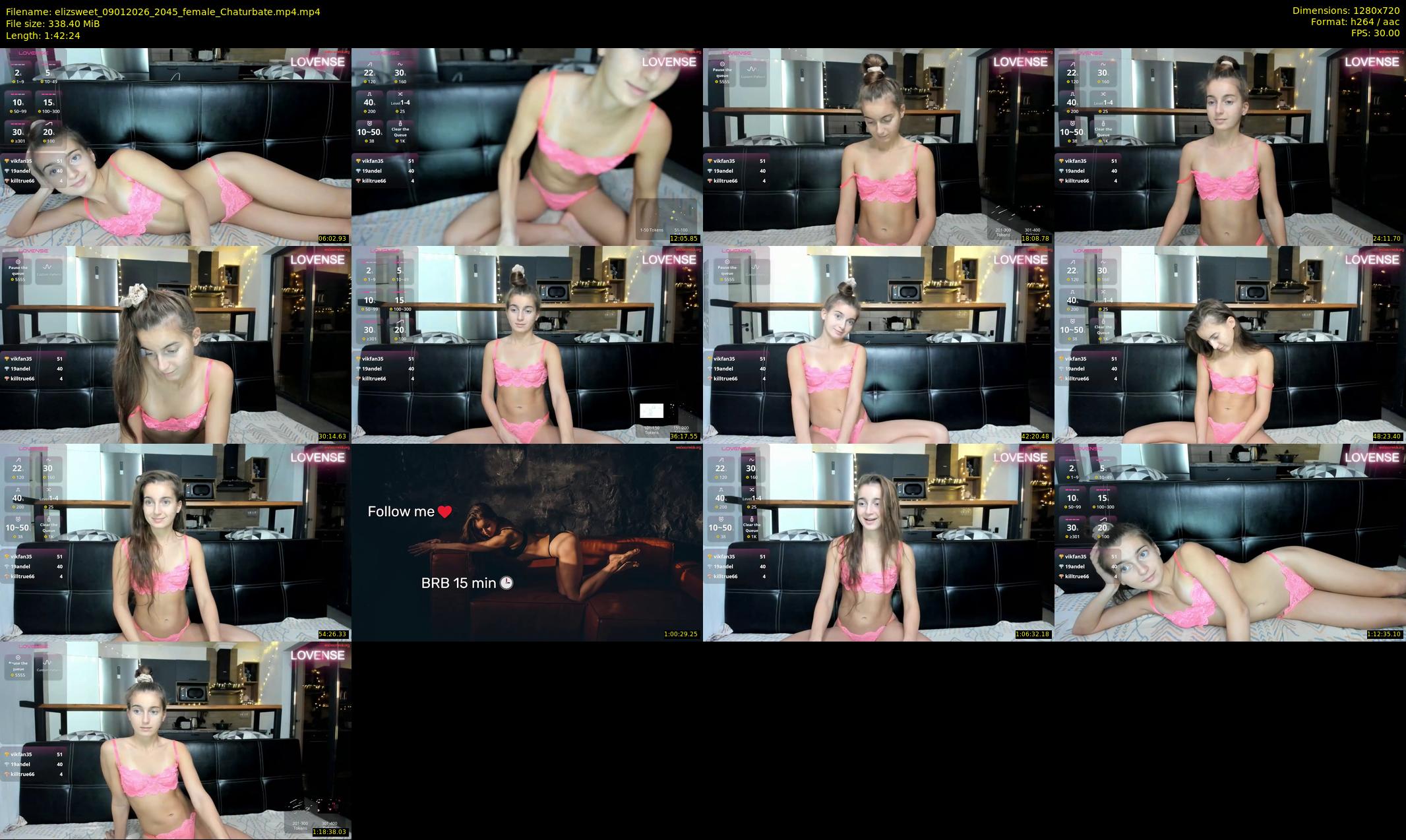 elizsweet — Chaturbate Female cam show, Jan 9, 2026