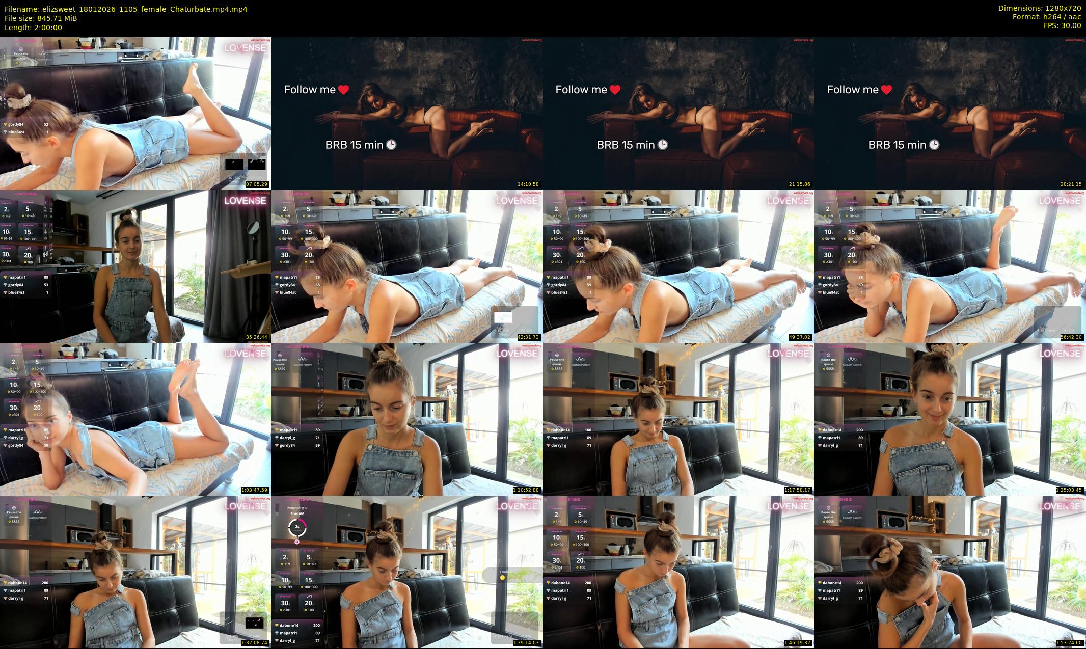elizsweet — Chaturbate Female cam show, Jan 18, 2026