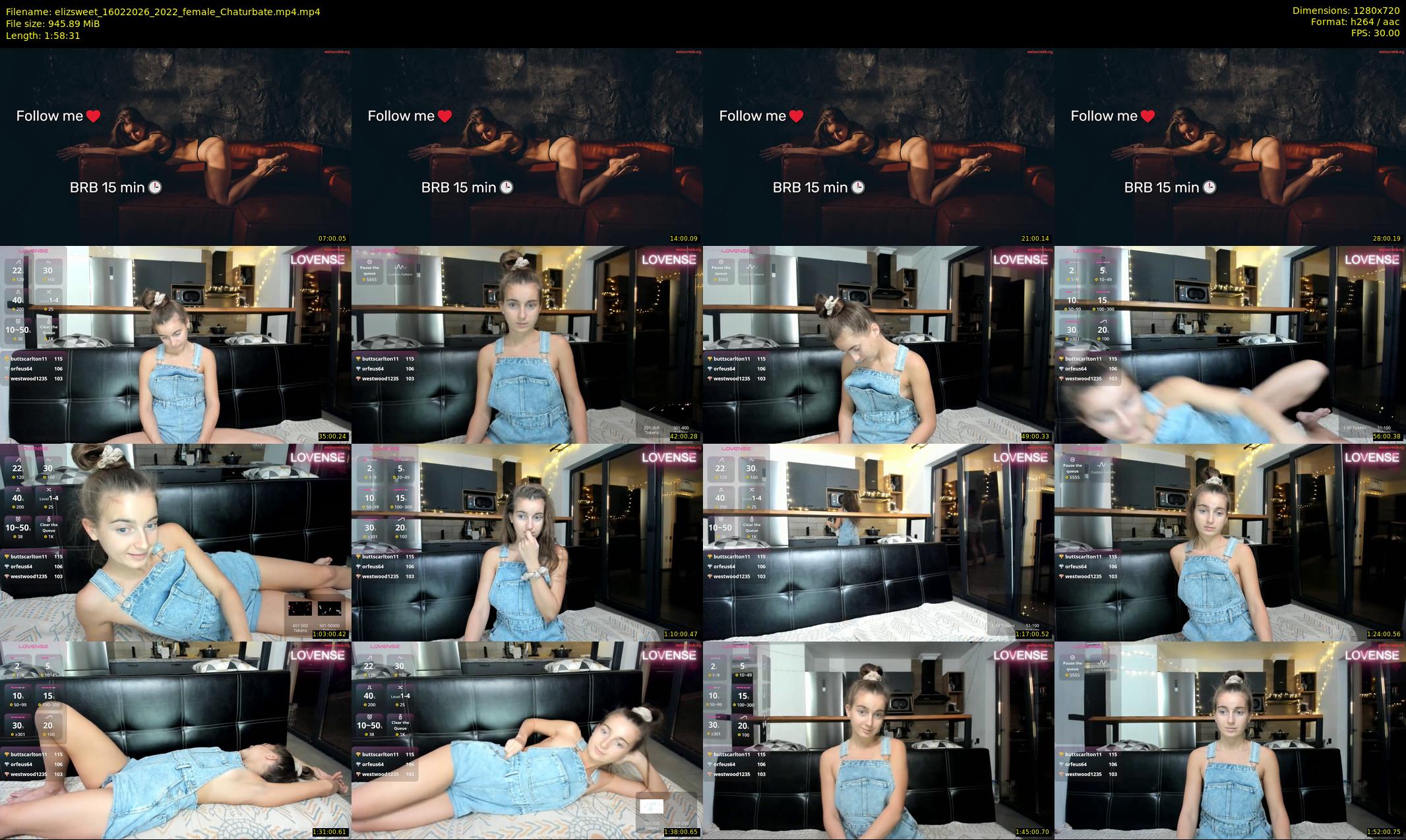 elizsweet — Chaturbate Female cam show, Feb 16, 2026