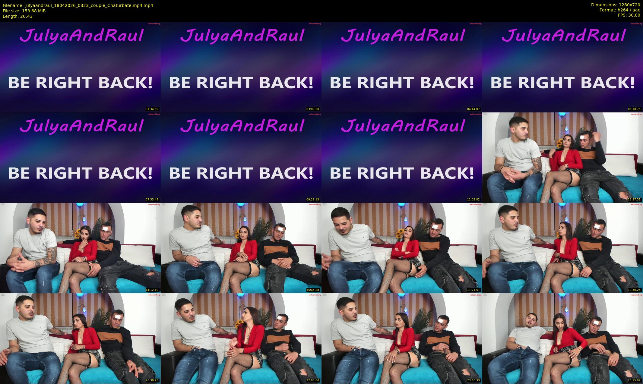 julyaandraul — Chaturbate Couple cam show, Apr 17, 2026