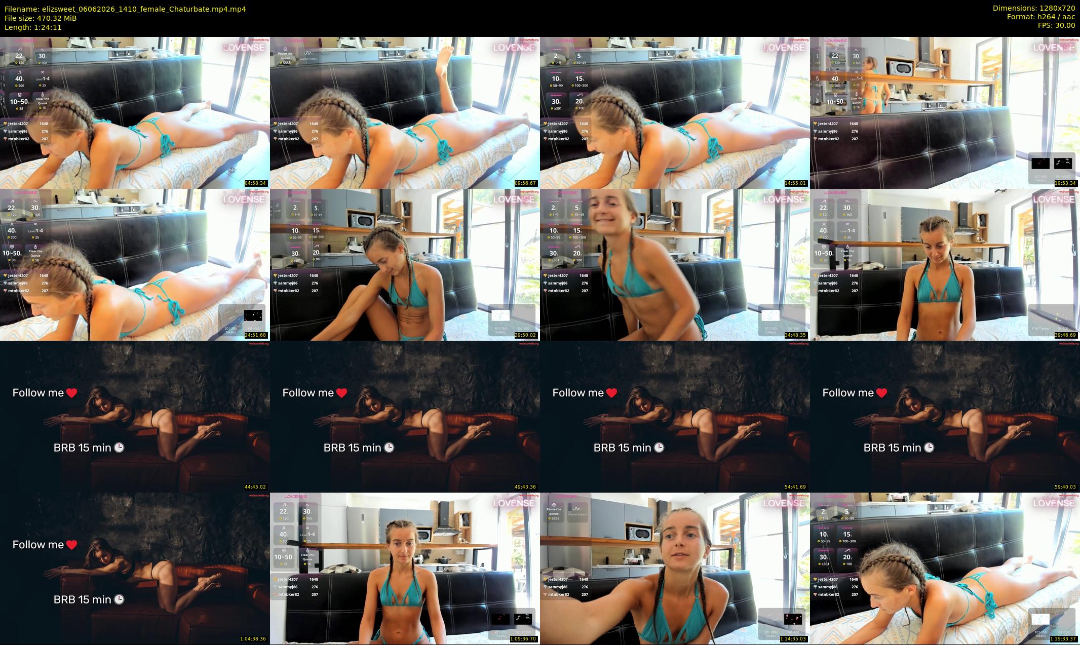 elizsweet — Chaturbate Female cam show, Jun 6, 2026